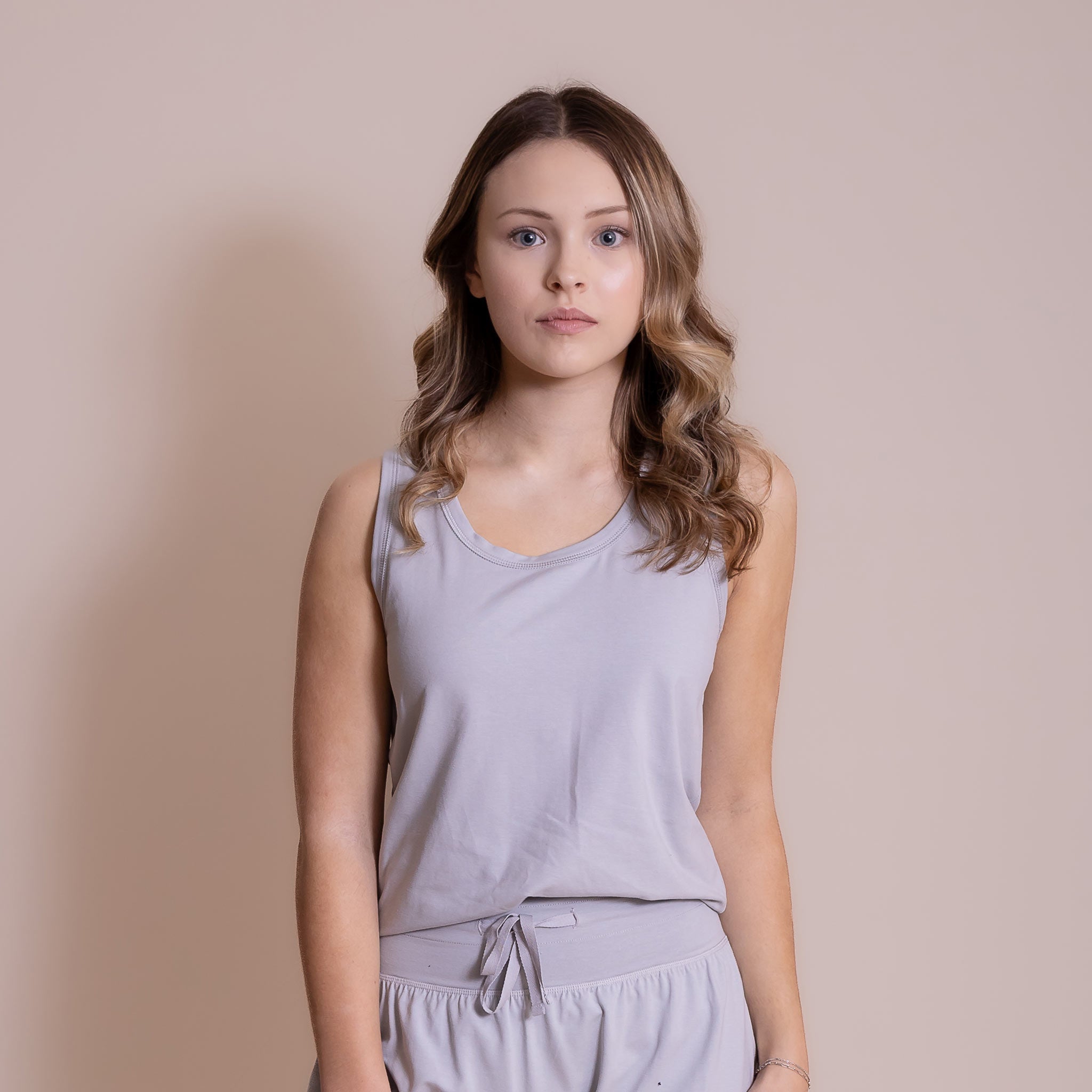 comfortable grey sleep tank
