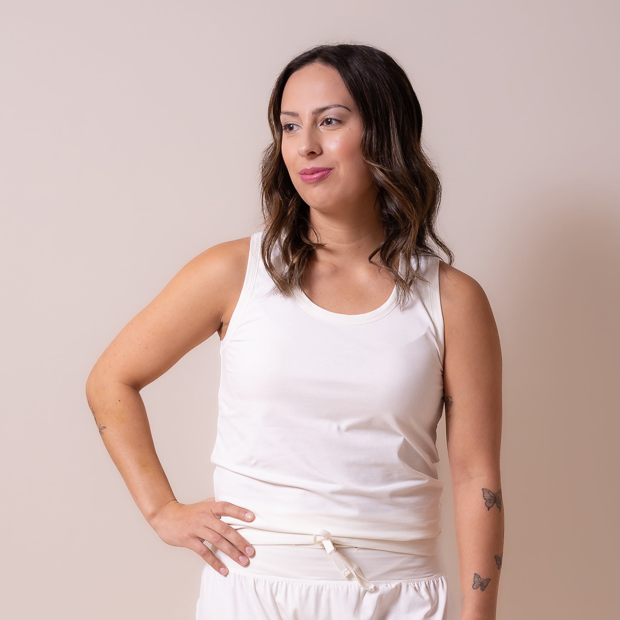 womens white sleep tank